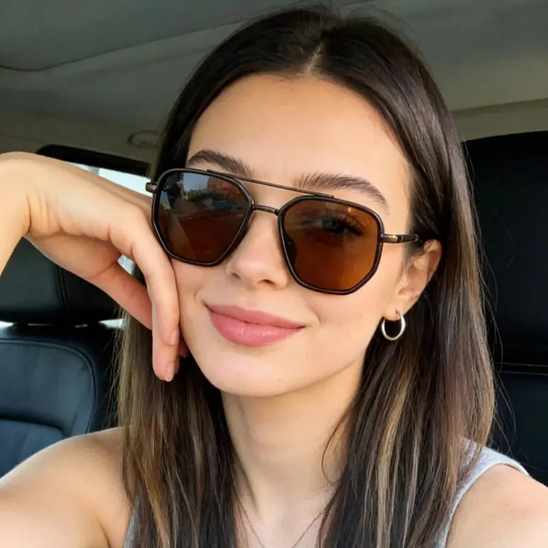 Havana Double-Beam Sunglasses