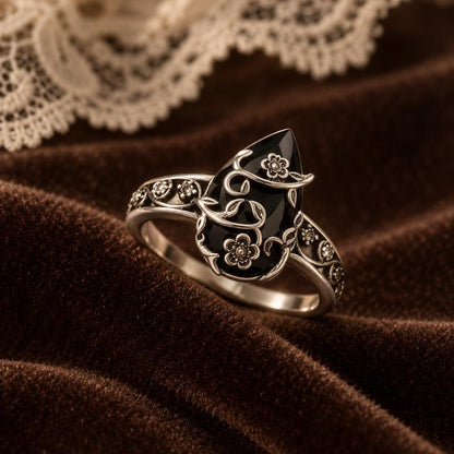 The Obsidian Shield Ring | 925 Sterling Silver