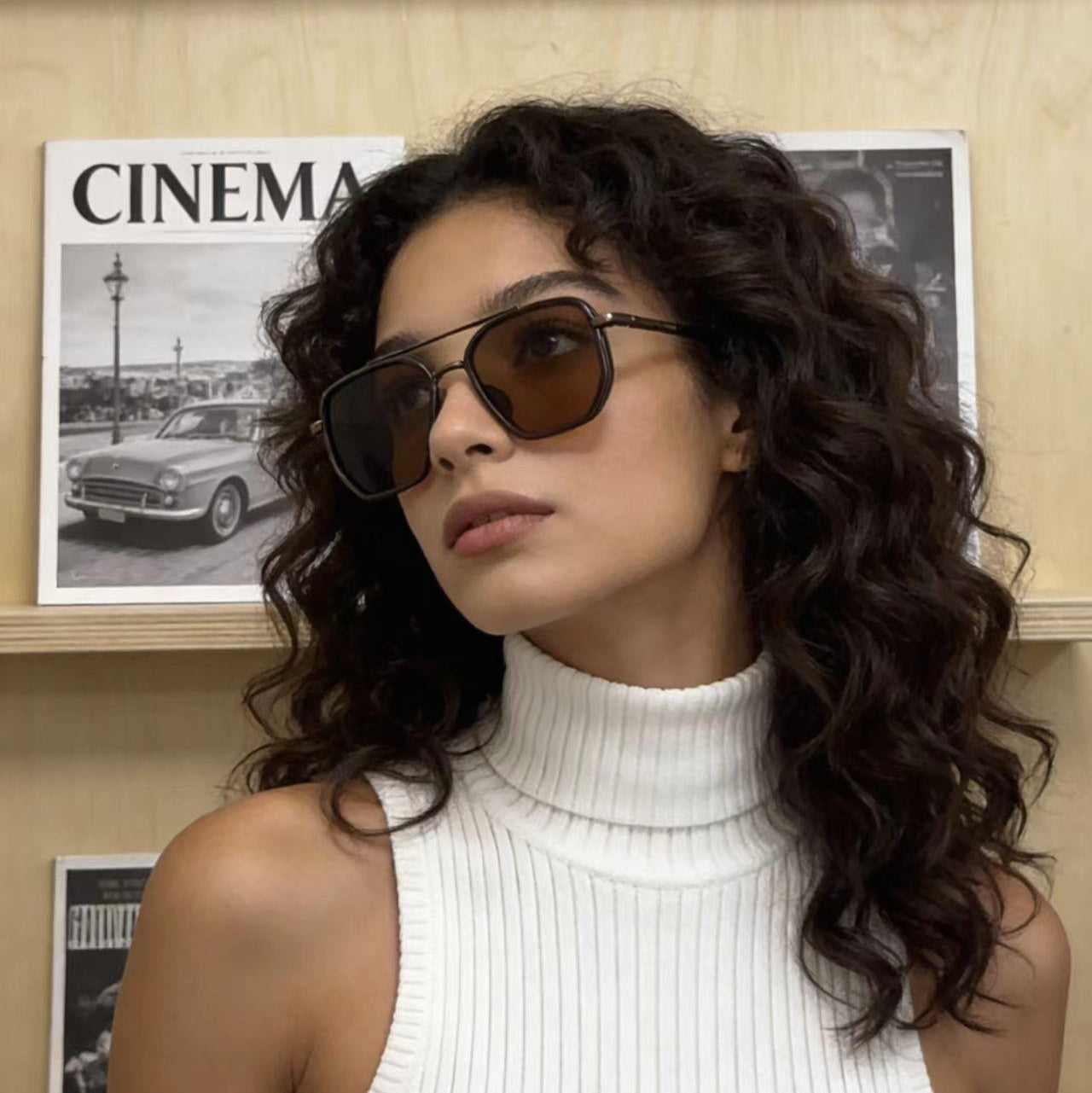 Havana Double-Beam Sunglasses