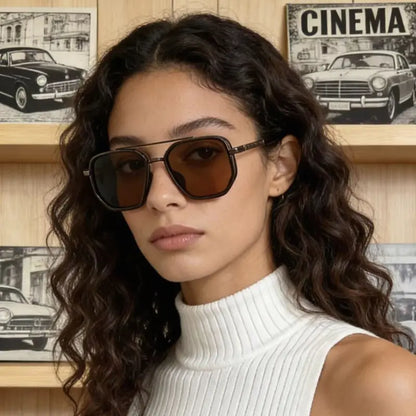 Havana Double-Beam Sunglasses
