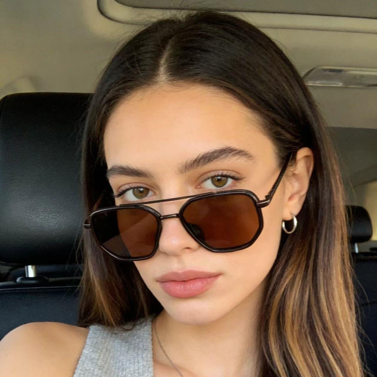 Havana Double-Beam Sunglasses
